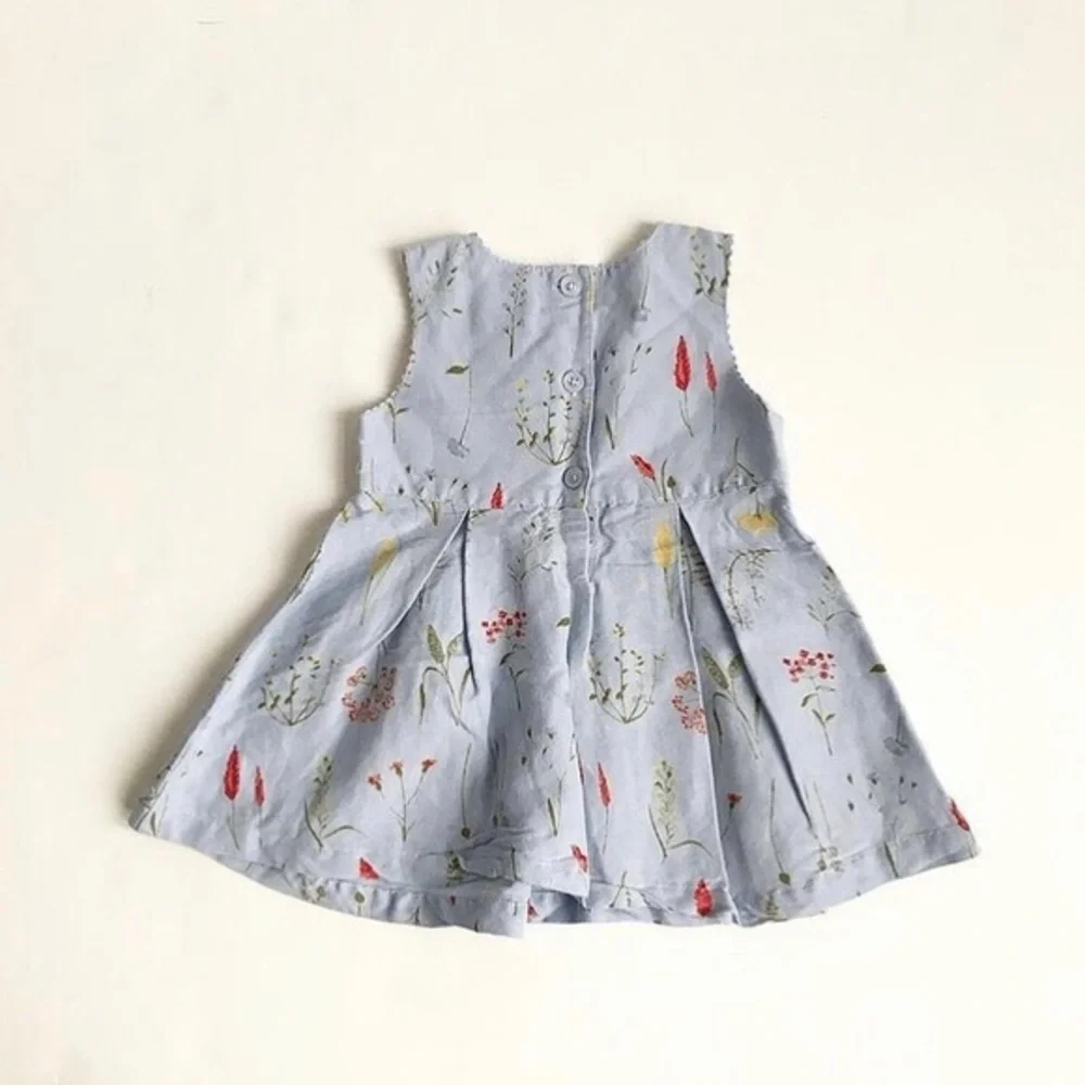 ViNtage Baby gap linen blend floral dress M(6-12m)